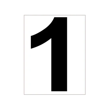 Platzziffer 1 Schild-Blanc,Noir