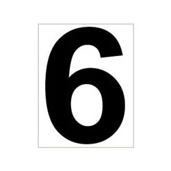 Platzziffer 6 Schild-Blanc,Noir