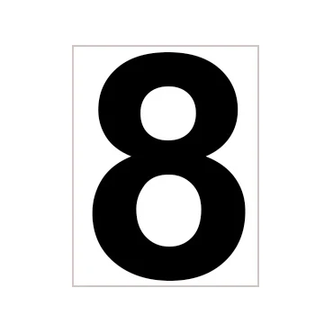 Platzziffer 8 Schild-Blanc,Noir