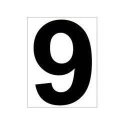 Platzziffer 9 Schild-Blanc,Noir