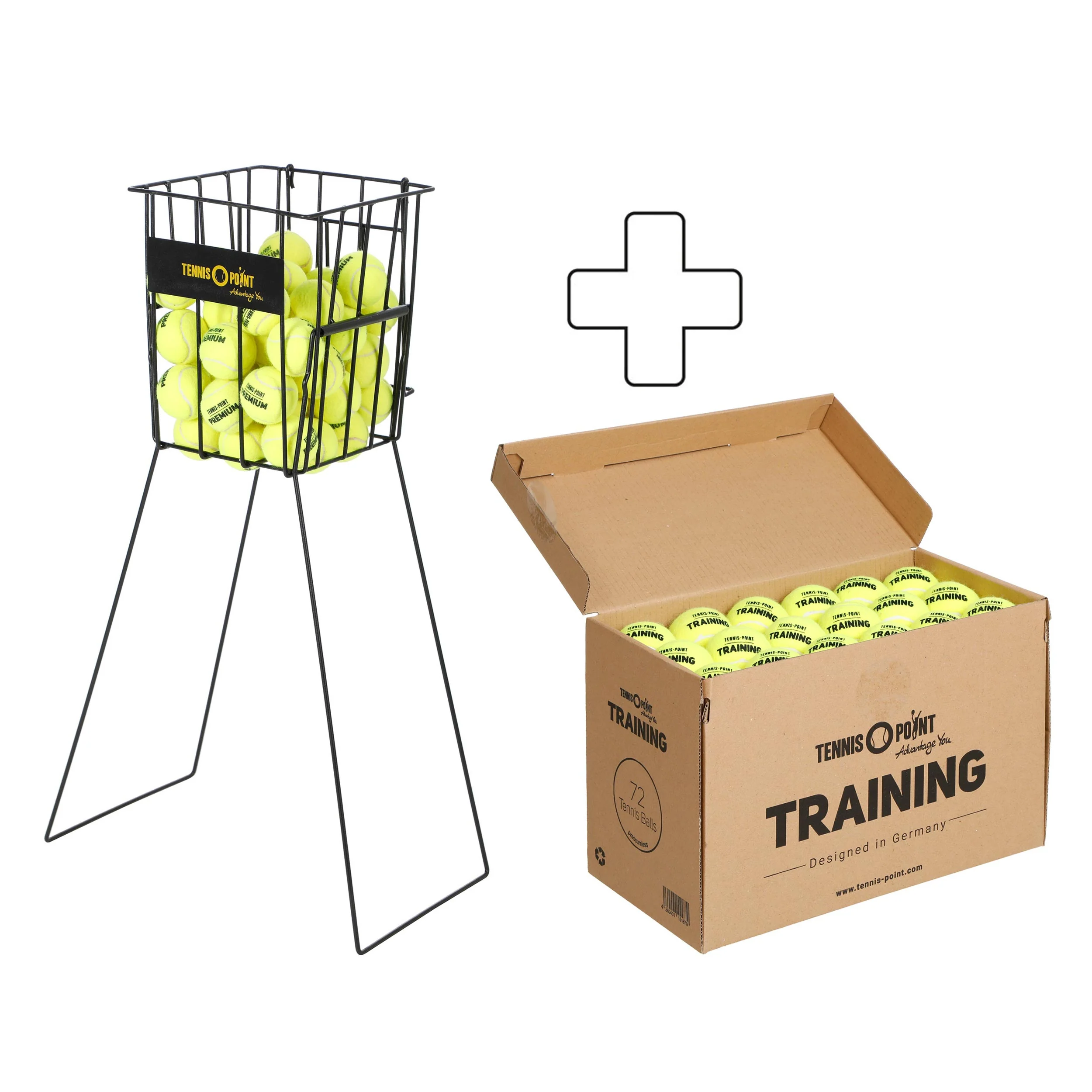 Box de 72 balles Training + panier ramasse balles