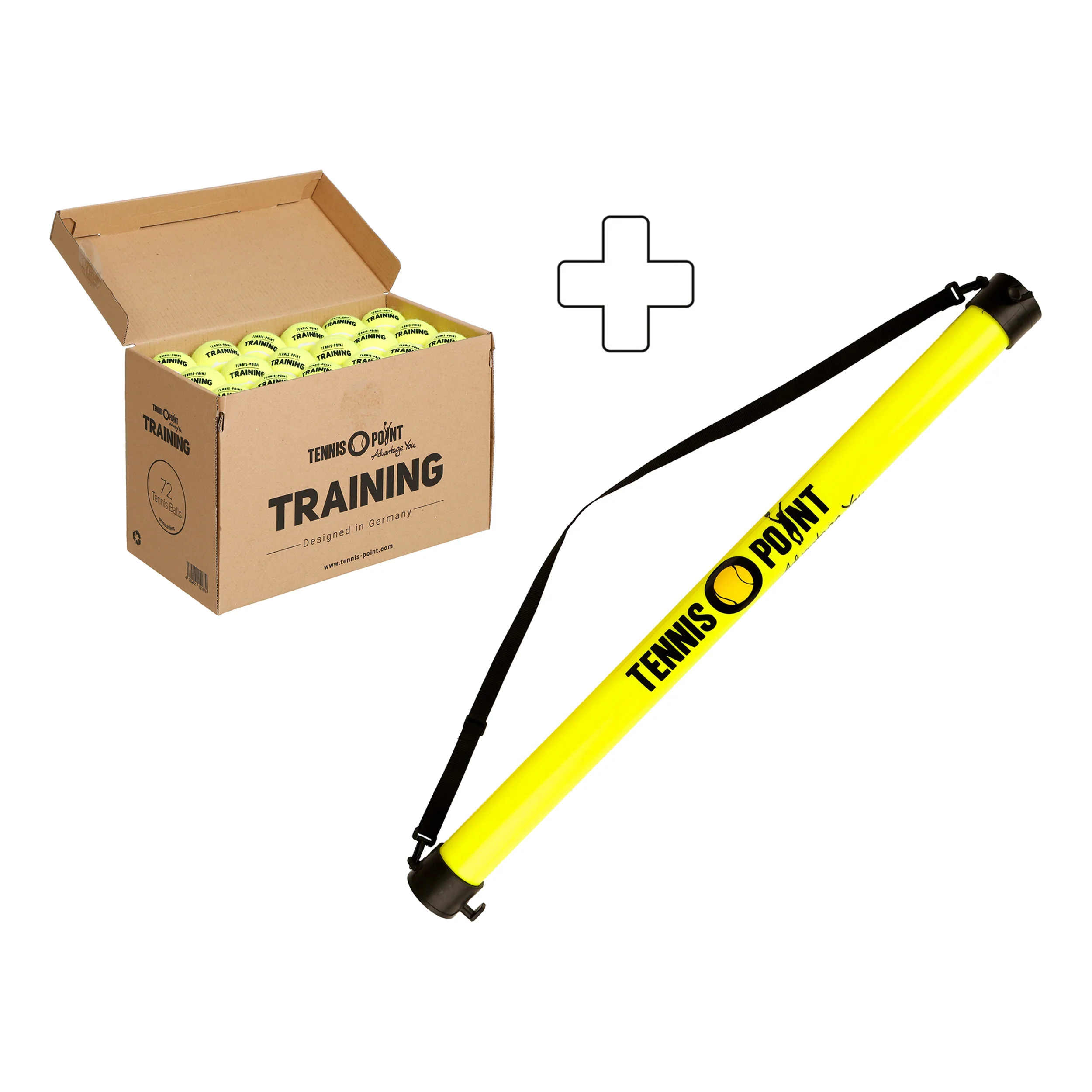 Box de 72 balles Training + ramasse balles forme tube