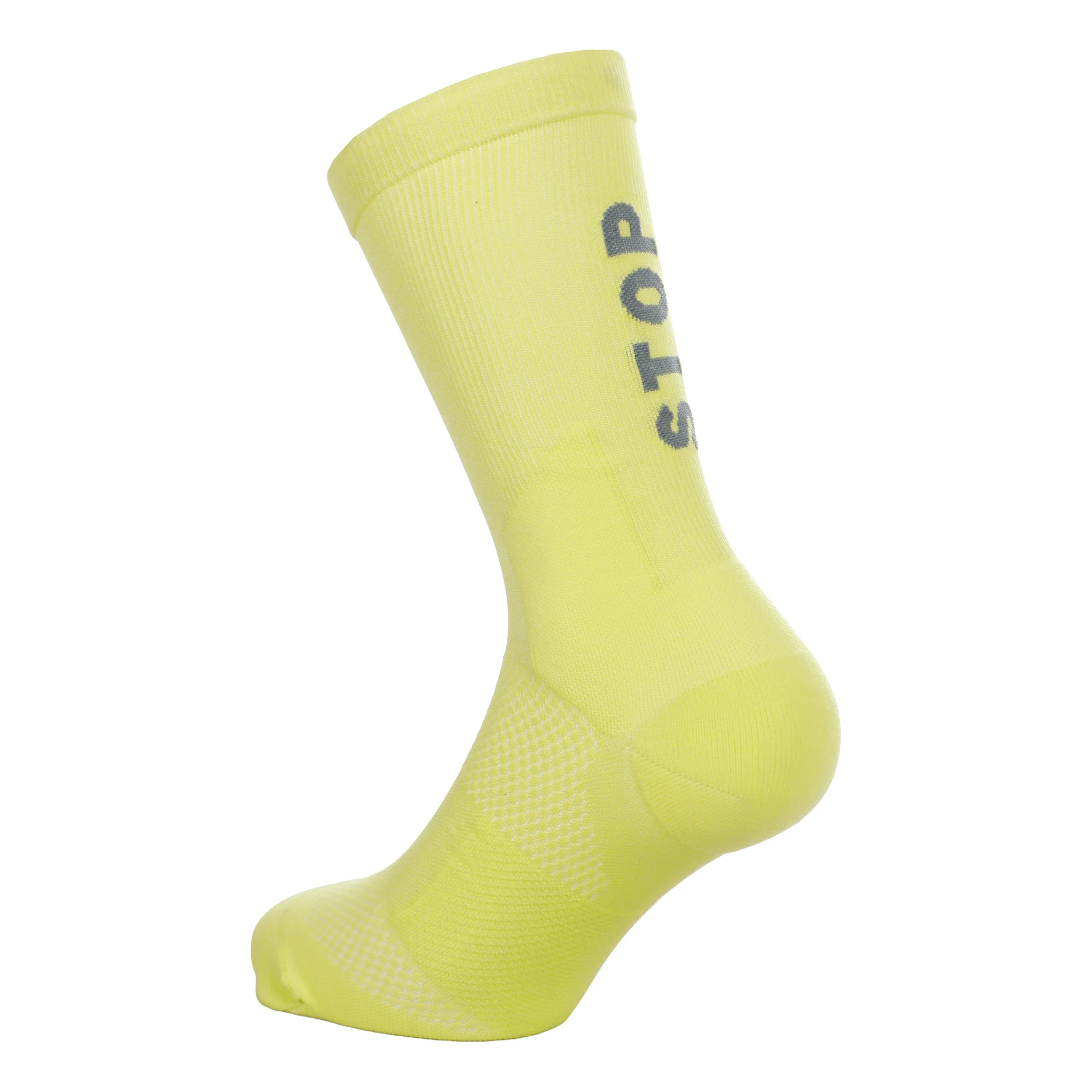 Never Stop Crew Chaussettes de running Unisex - jaune lemon, gris - Image 2