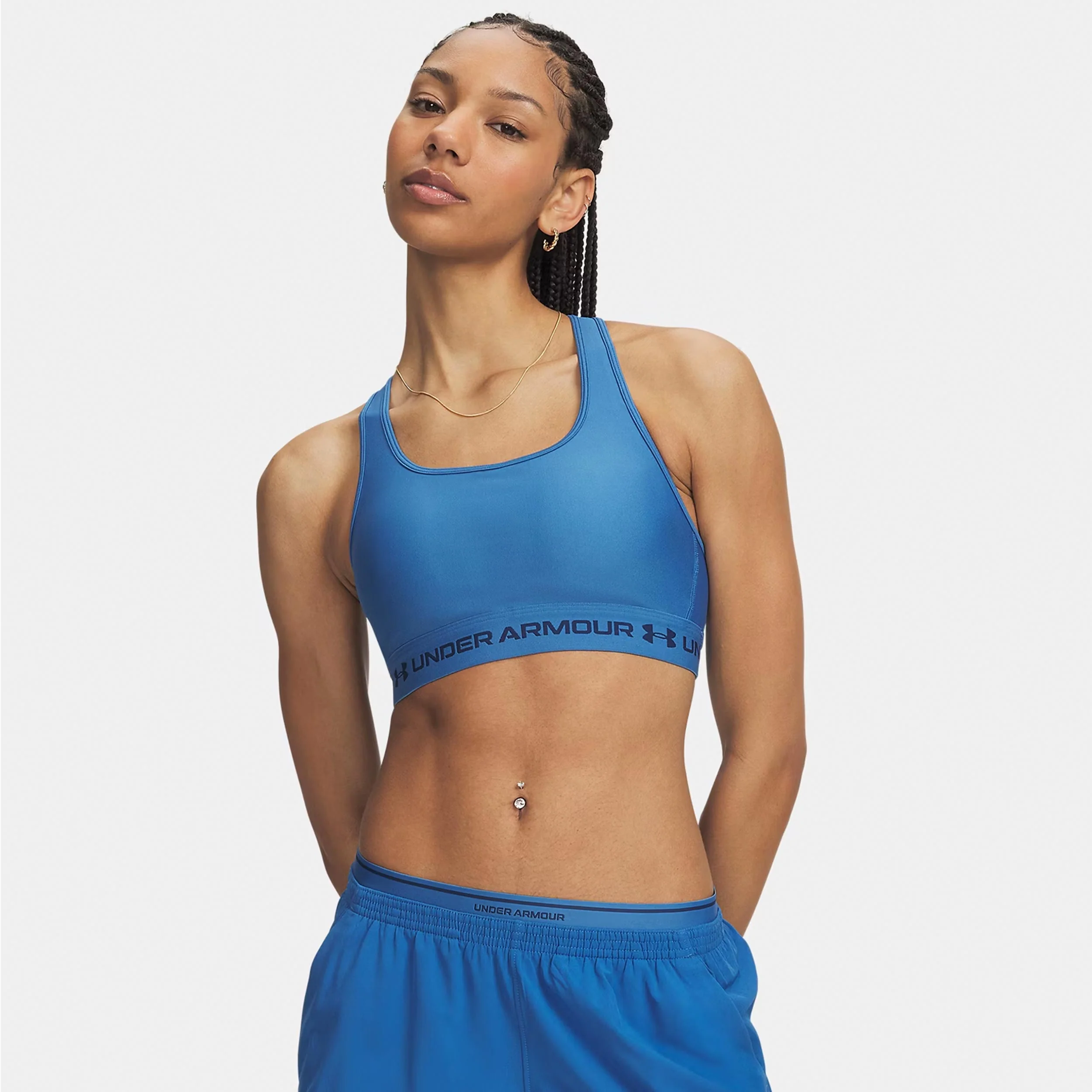 Crossback Mid Soutien-gorge sport Femmes - bleu, bleu nuit