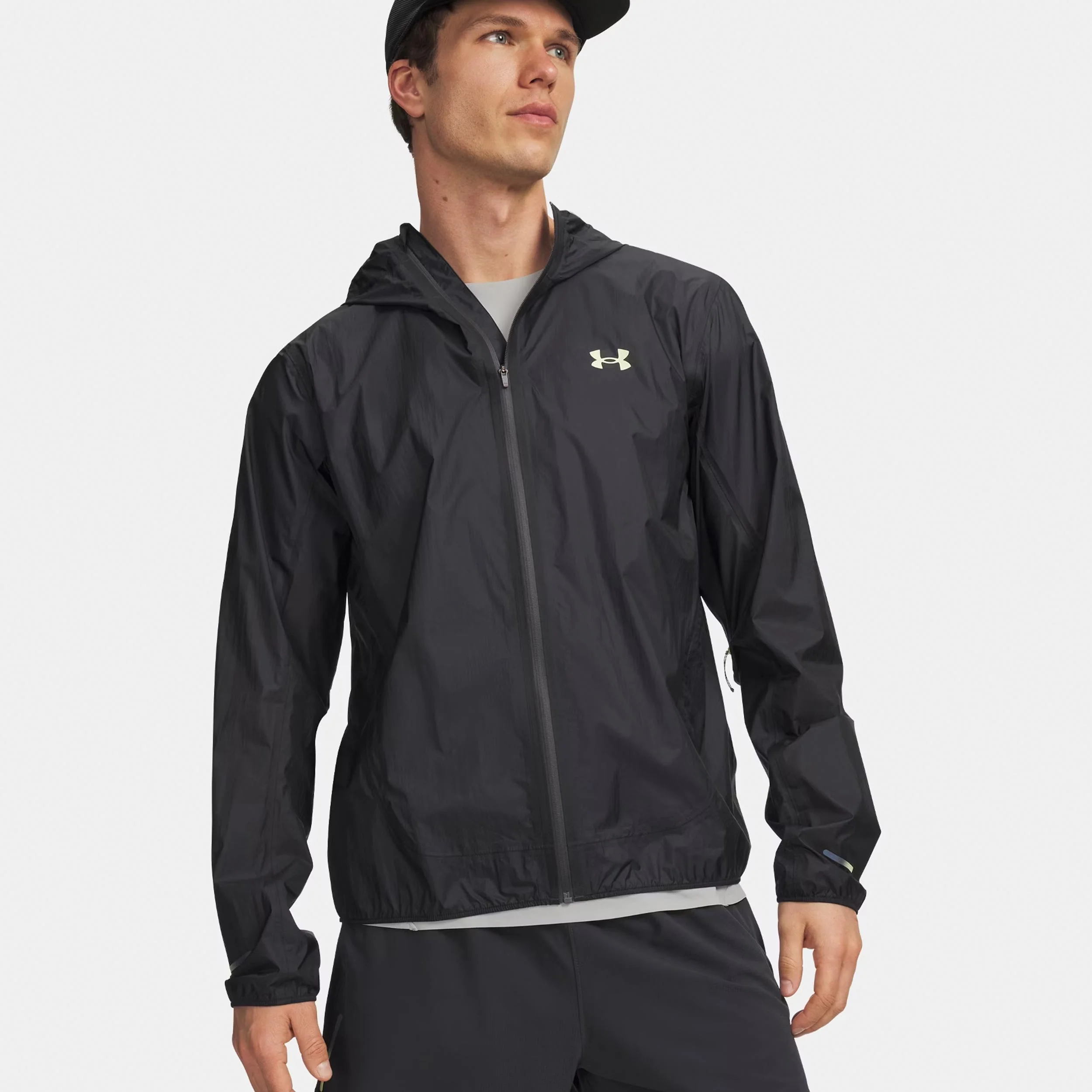 Explor Trail Run Rain Veste running Hommes-anthracite, vert clair
