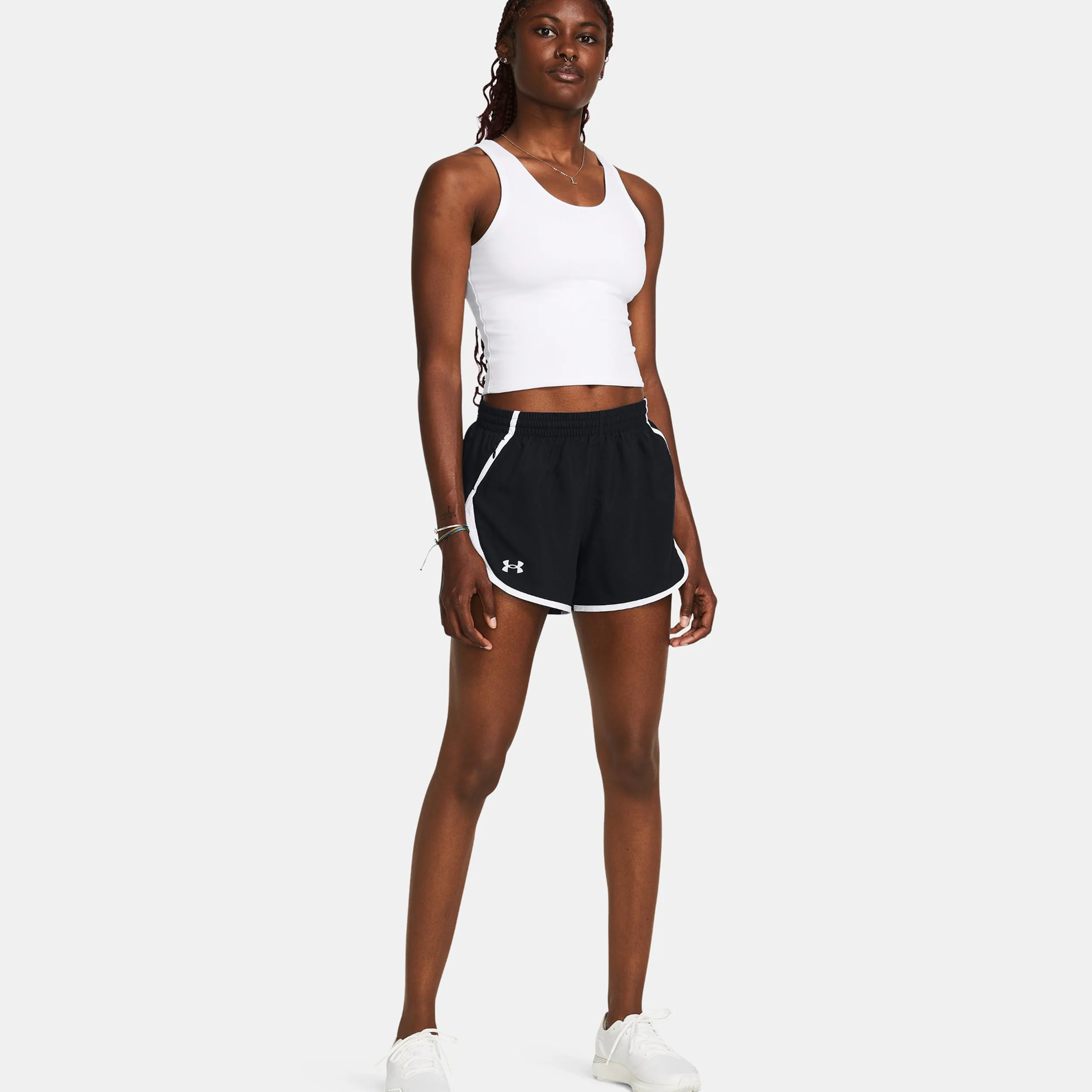 Fly By 3in Short de running Femmes - noir, blanc - Image 5