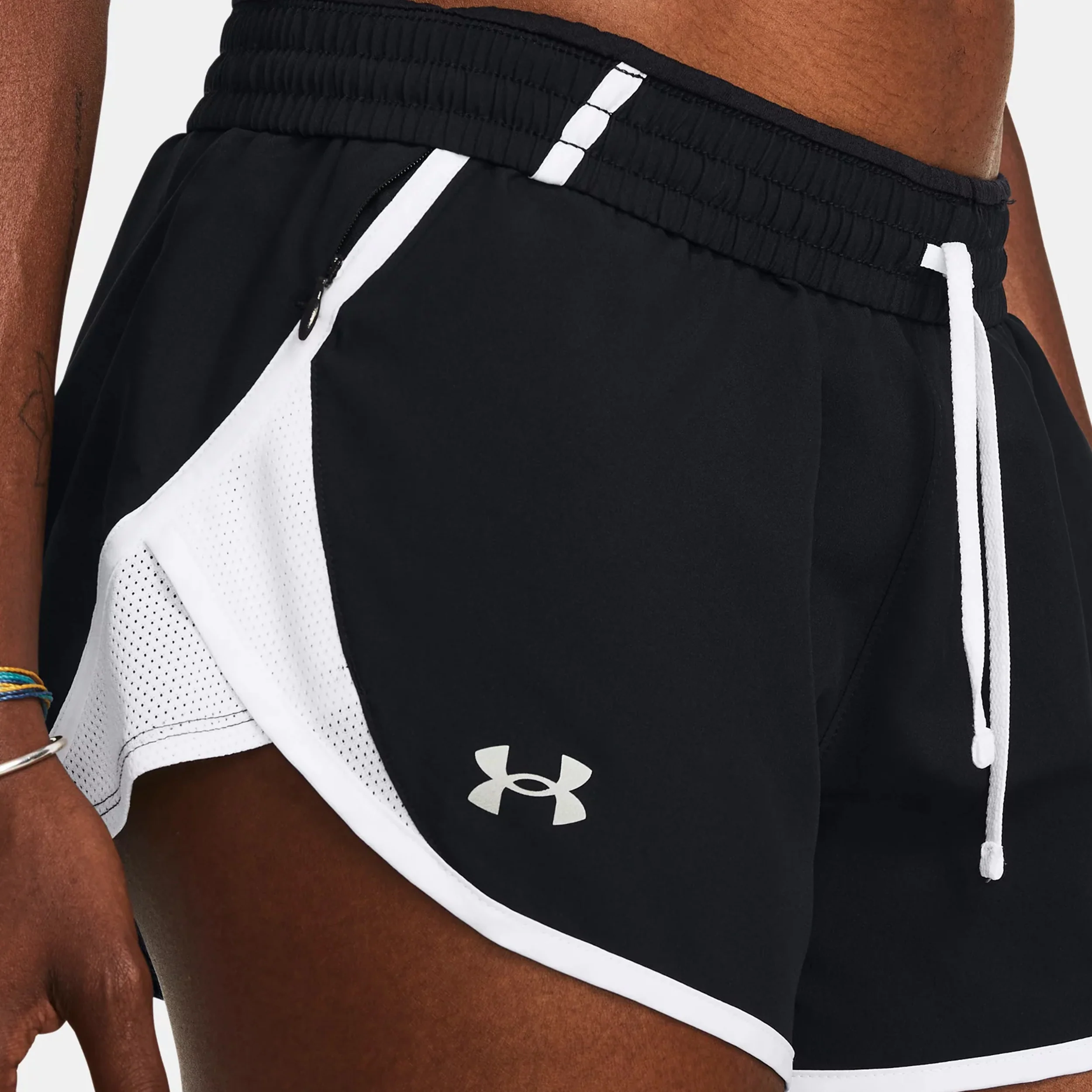 Fly By 3in Short de running Femmes - noir, blanc - Image 6