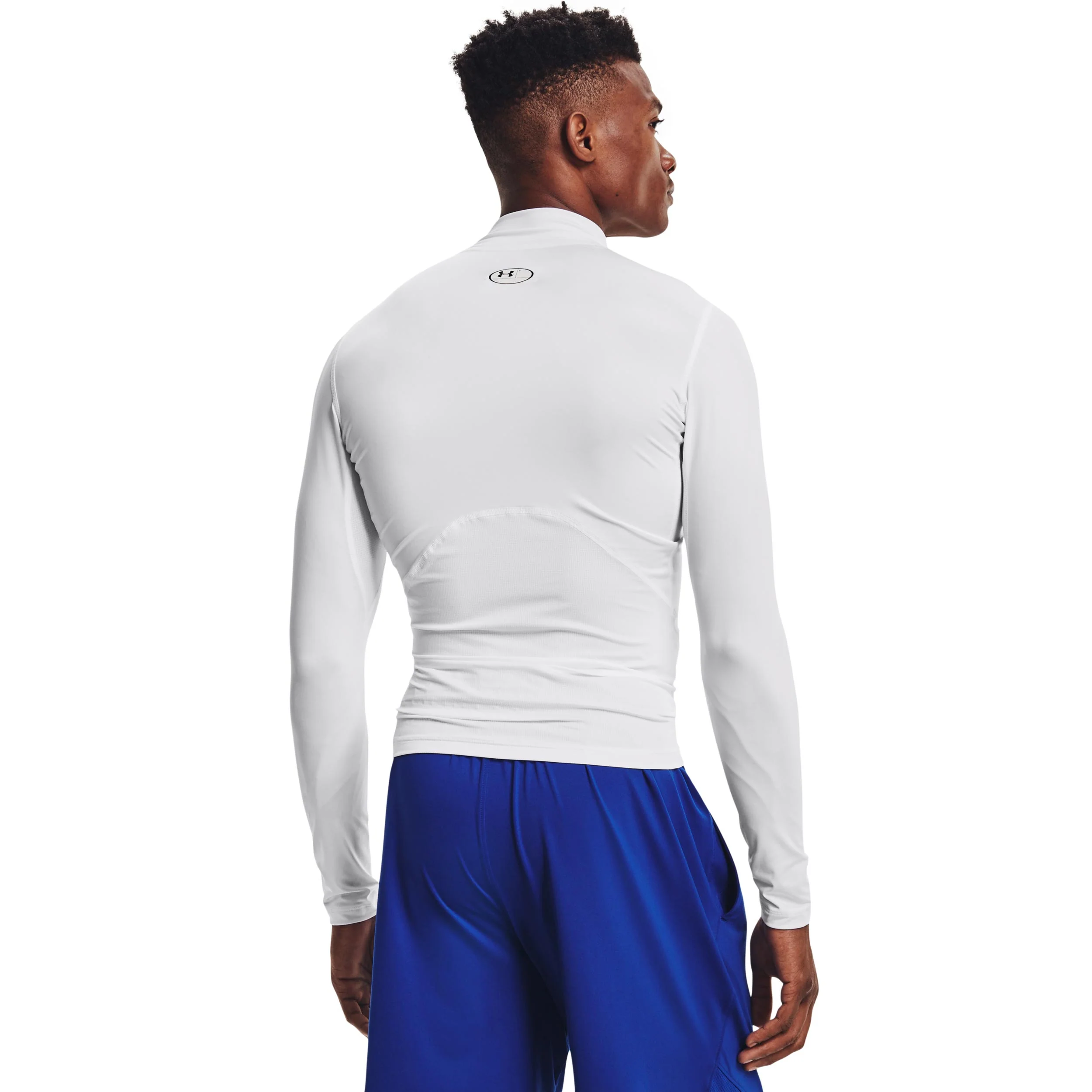 Heatgear Comp Mock Haut Manches Longues Hommes-Blanc - Image 4
