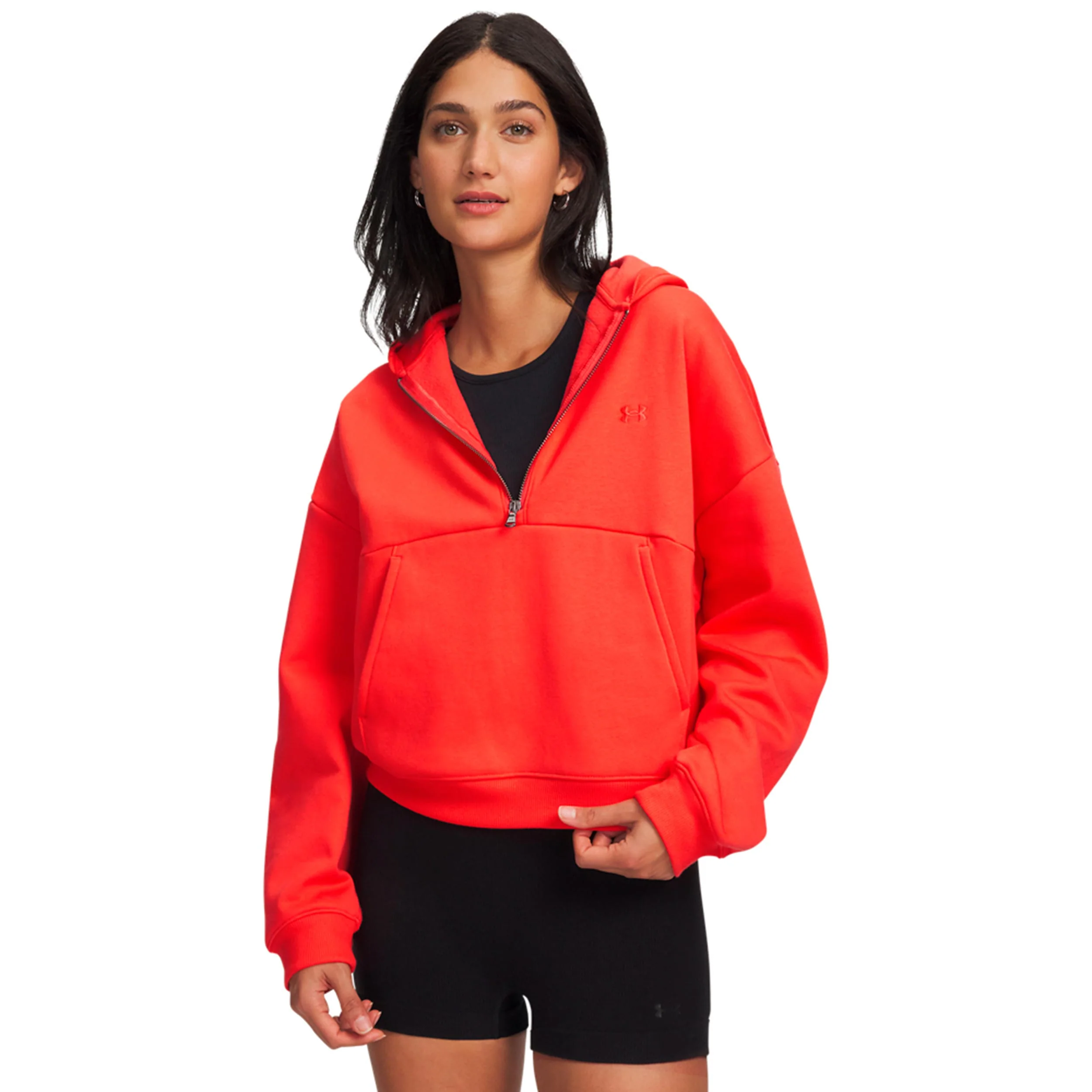 Icon Fleece Halfzip Sweat à capuche Femmes-rouge, rouge