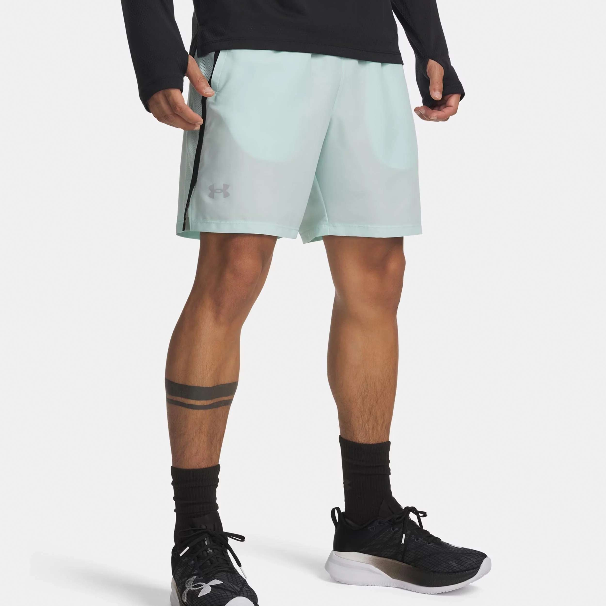 Launch 7in Short de running Hommes - menthe, noir