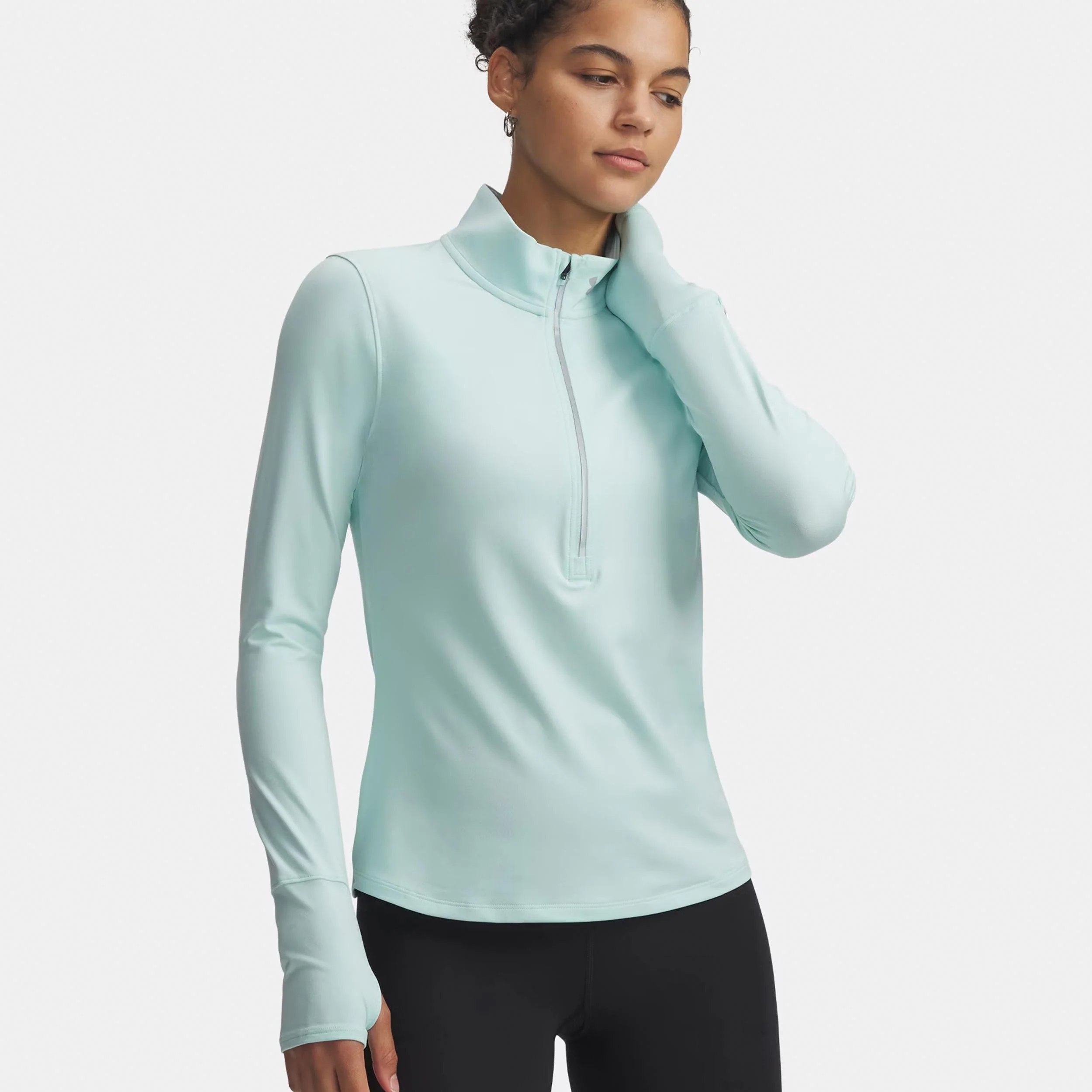Launch Pro Half Zip Maillot de course Femmes-mint, argent