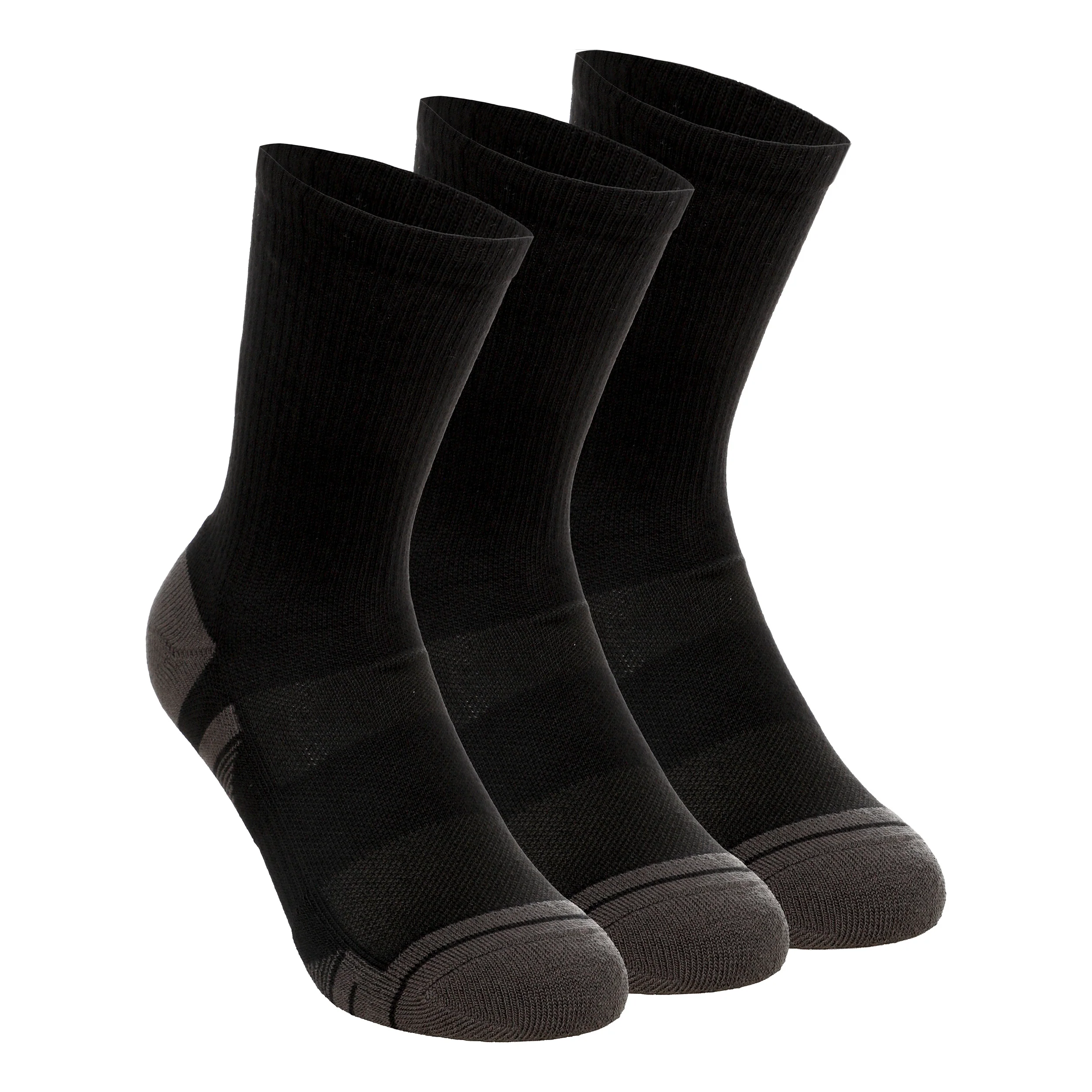 Performance Tech Crew Chaussettes de sport Pack de 3 Unisex - noir, gris foncé