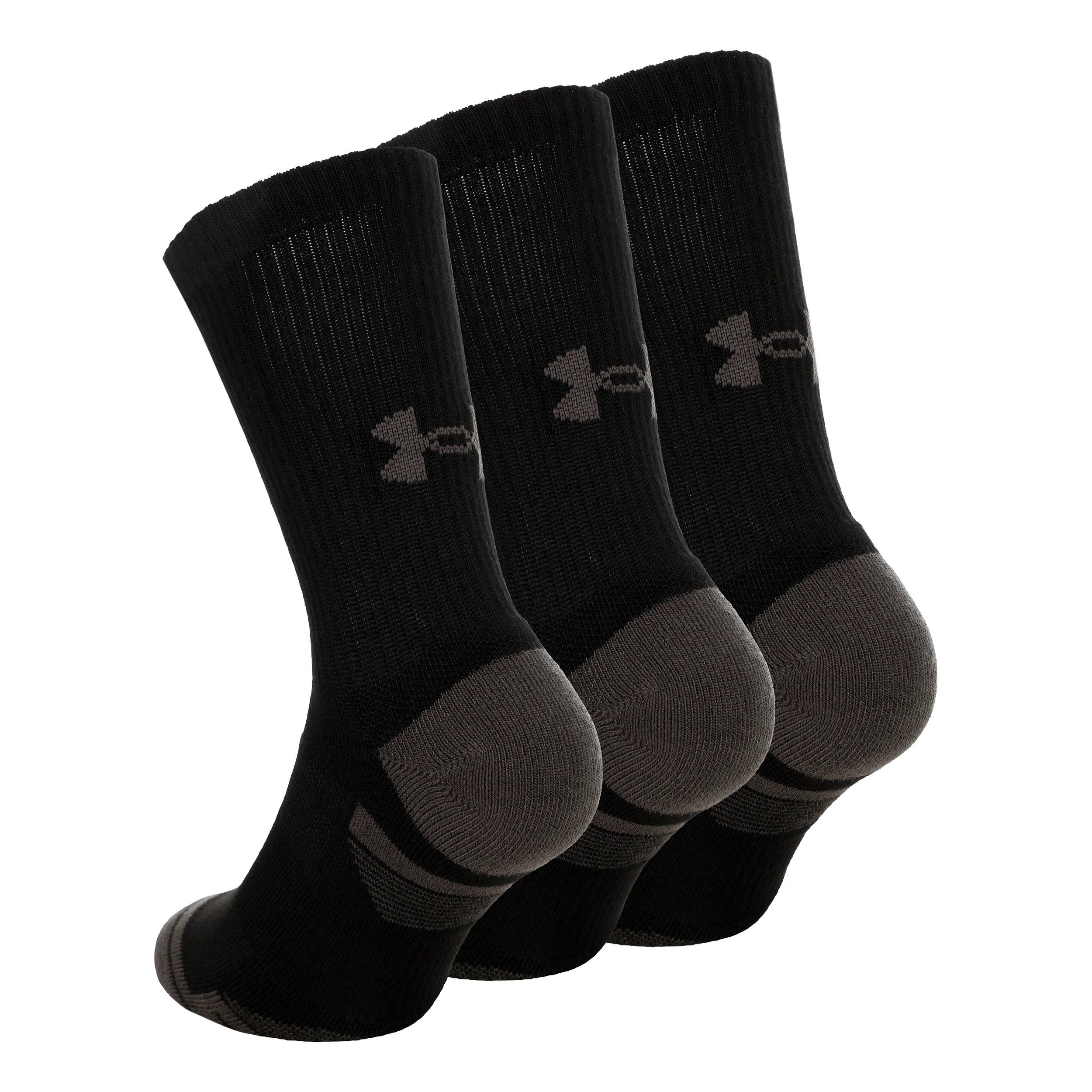 Performance Tech Crew Chaussettes de sport Pack de 3 Unisex - noir, gris foncé - Image 2