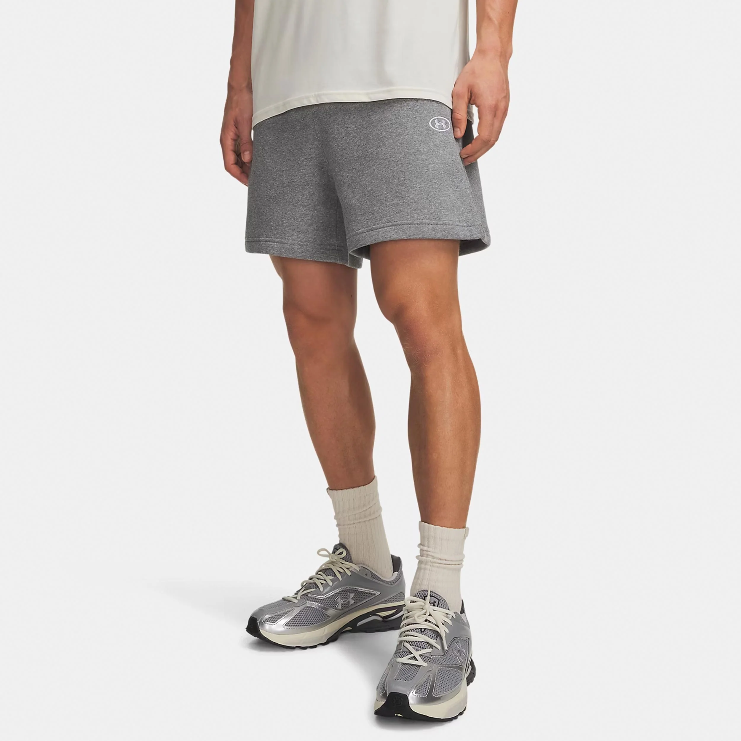 Rival Fleece Shorts Hommes - gris, blanc