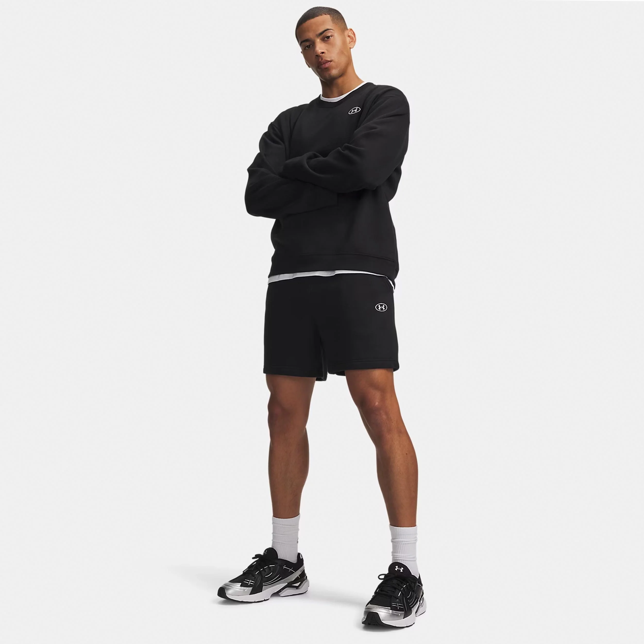 Rival Fleece Shorts Hommes - noir, blanc - Image 3