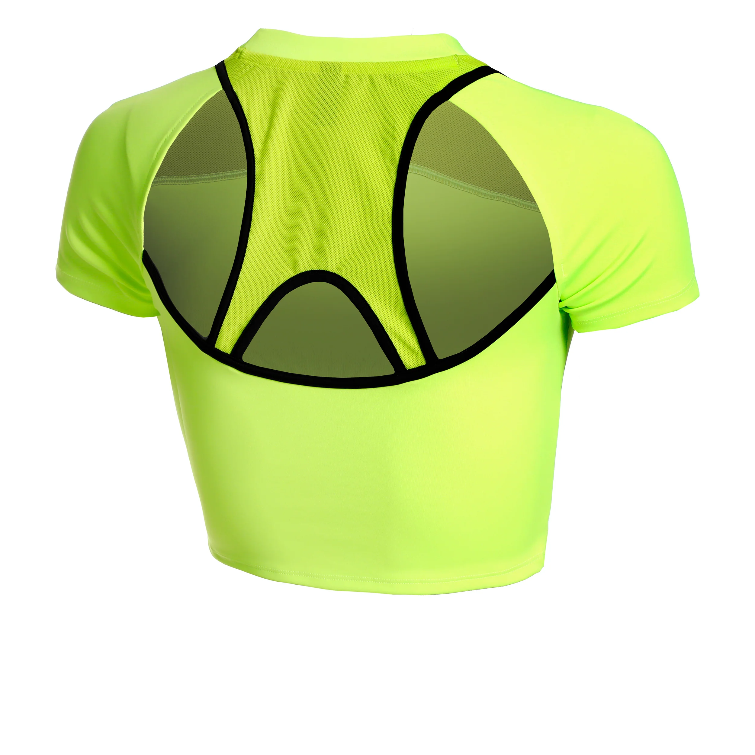 Run Anywhere Crop Maillot De Course Femmes-Vert,Noir - Image 2