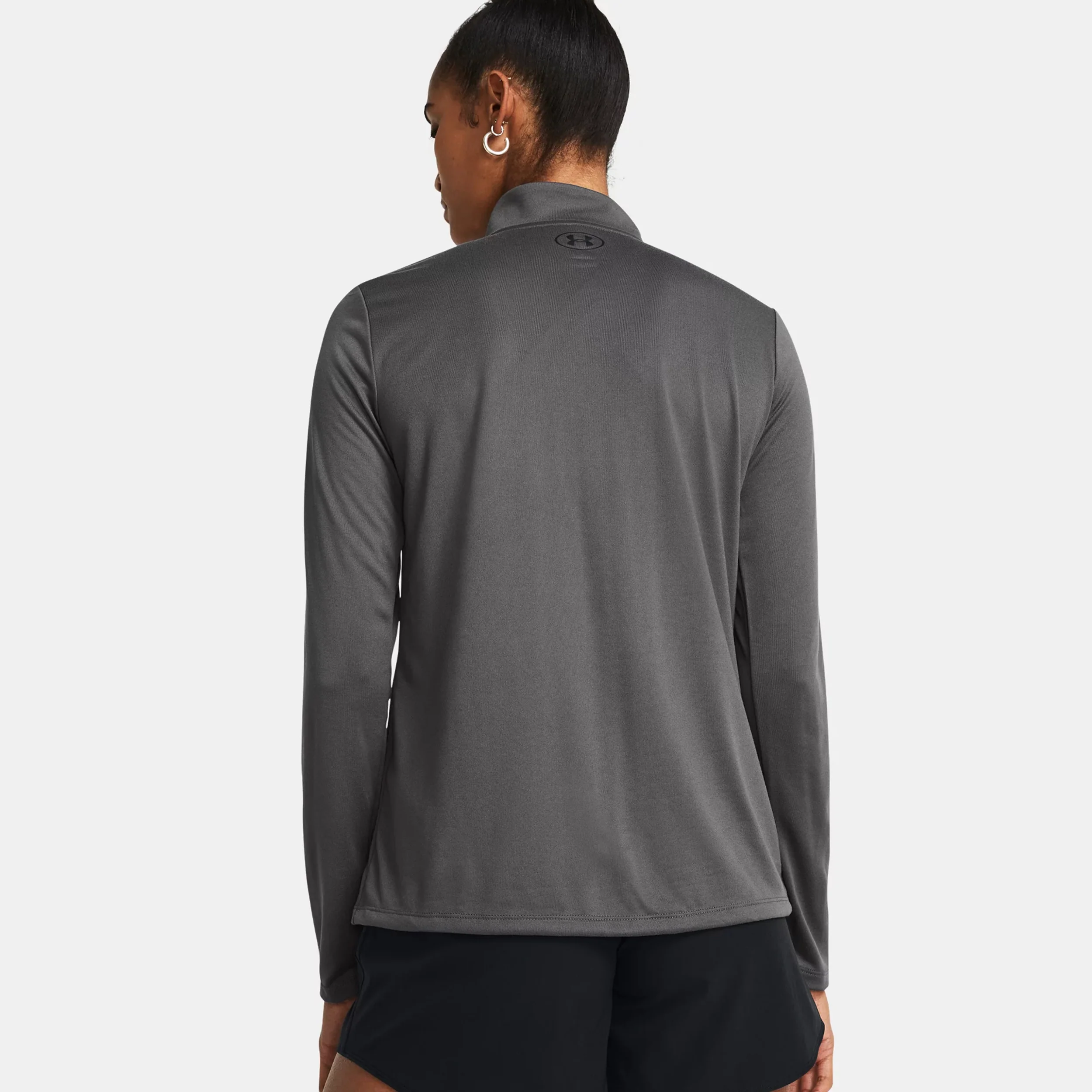 Tech 1/2 Zip Haut Manches Longues Femmes-Gris - Image 4