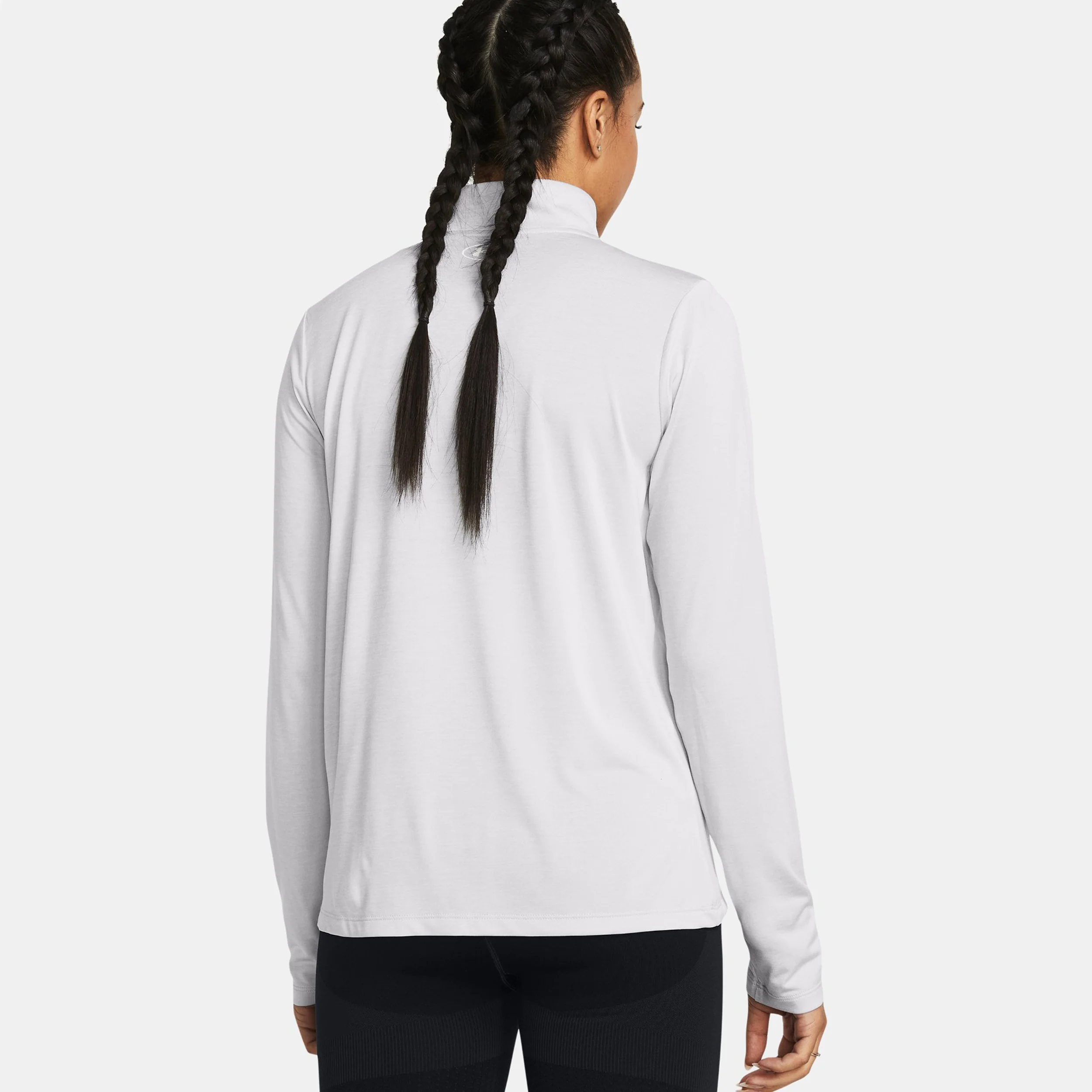 Tech Half-Zip Twist Haut Manches Longues Femmes-Gris - Image 4