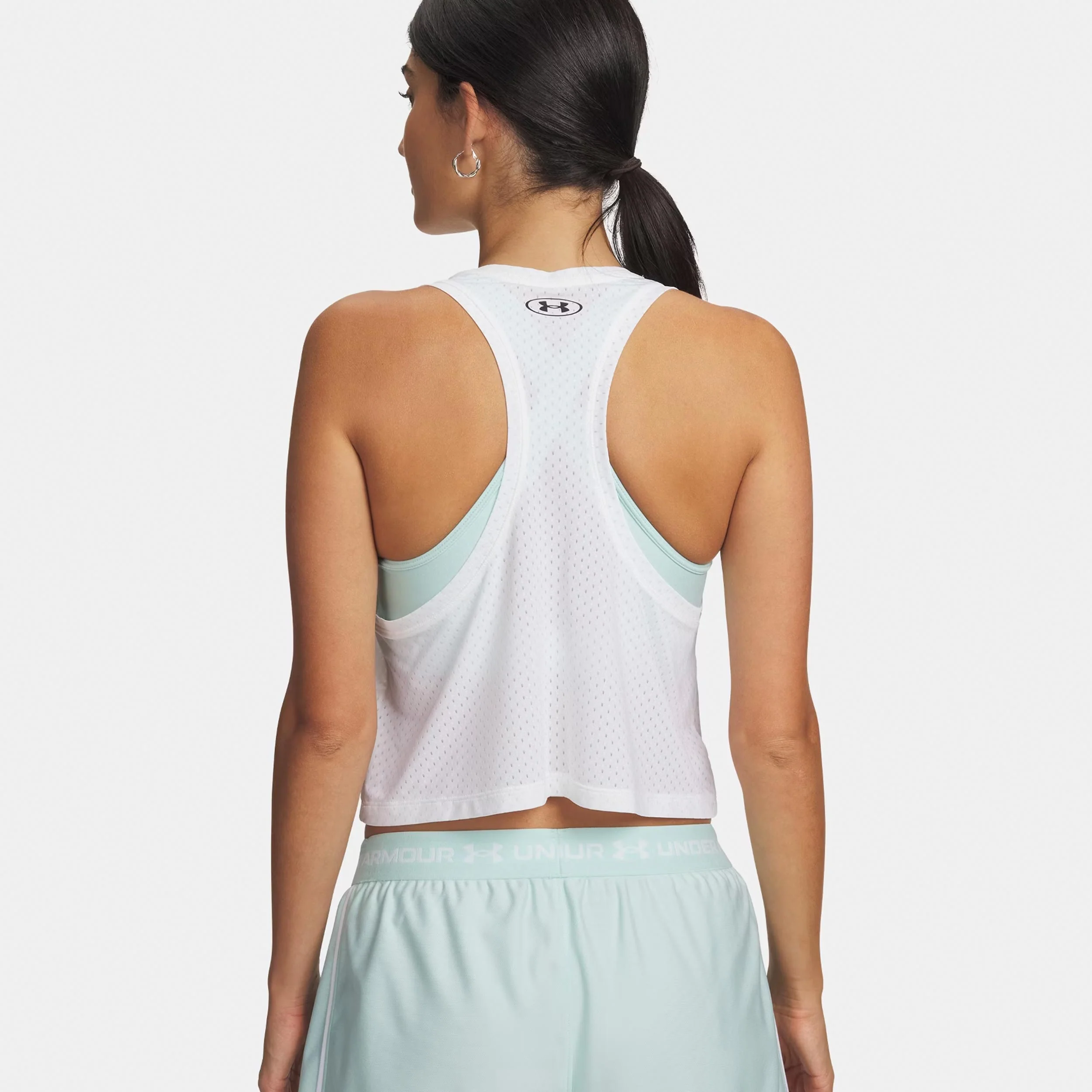 Tech Sport Mesh Crop Débardeur tank top Femmes-blanc, noir - Image 2
