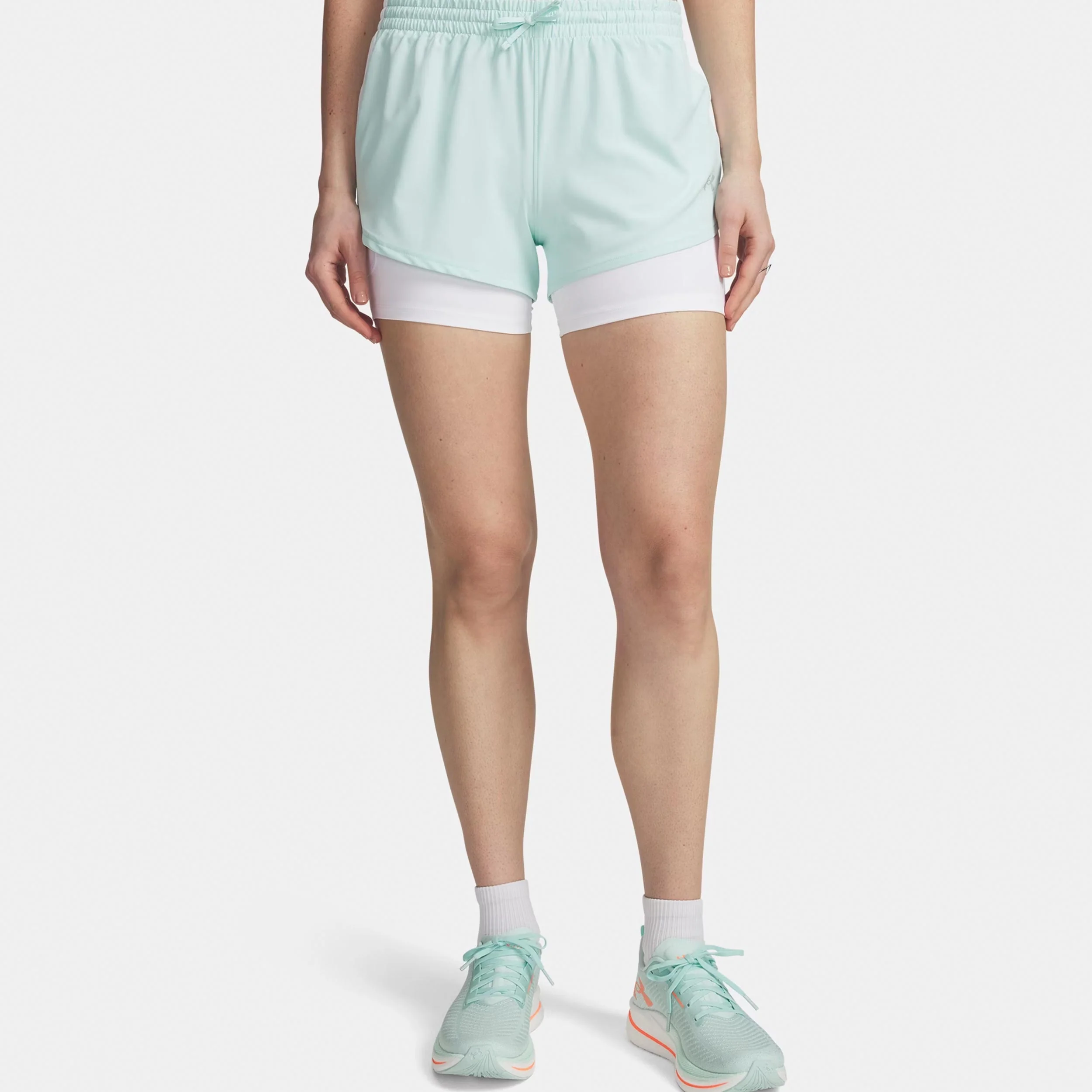 Velociti Pro 4in 2n1 Short de running Femmes-mint, argent