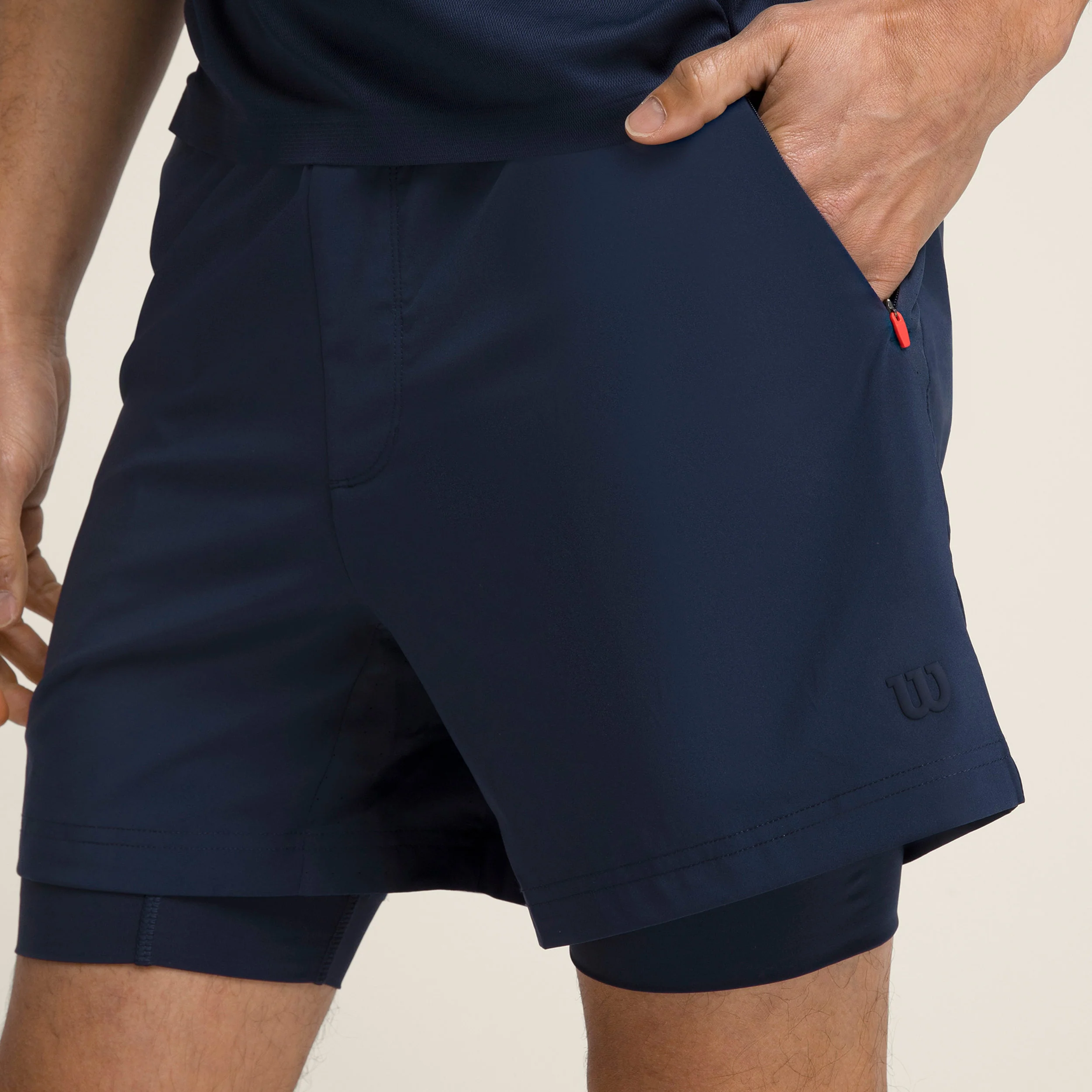 Doubleday 7inch Lined Shorts Hommes-Bleu Foncé - Image 4
