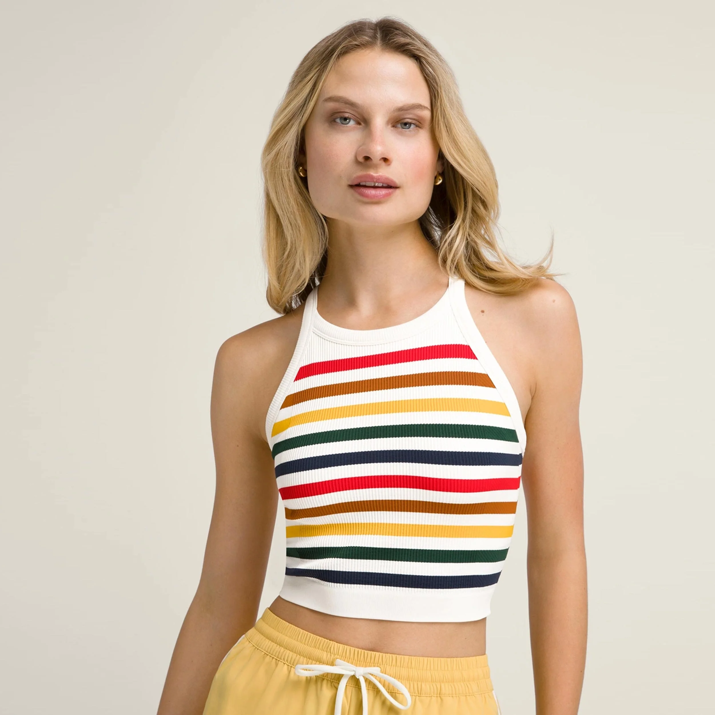 On The Daily Brami Débardeur Tank Top Femmes-Crème,Multicouleur