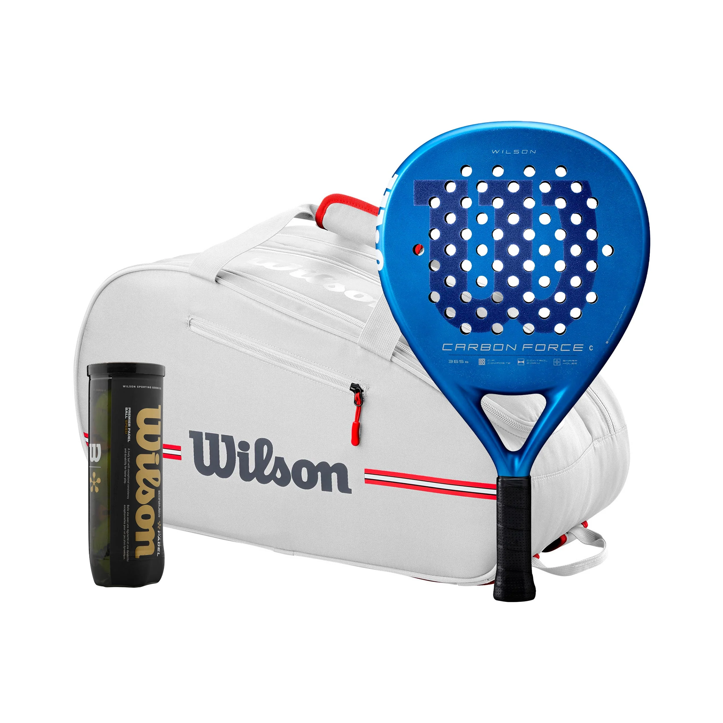 Pack de 3 Carbon Force C plus sac de raquettes, + tube de balles