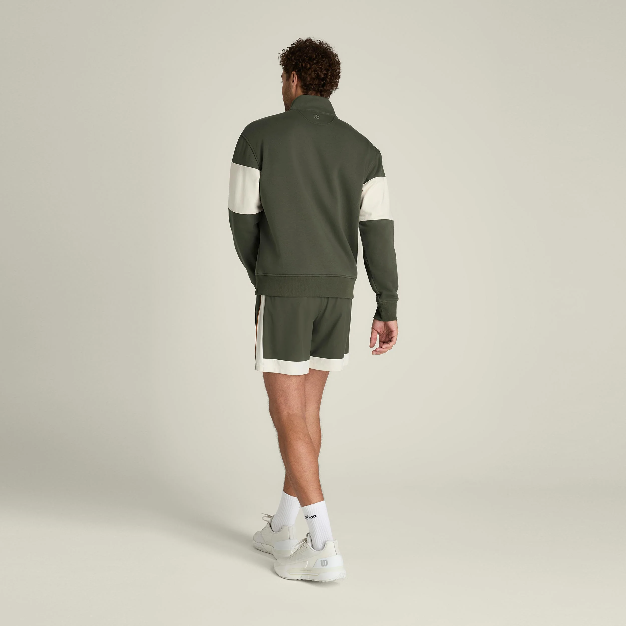 Playstate French Terry 1/2 Zip Sweat-shirt Hommes-vert foncé, sand - Image 4
