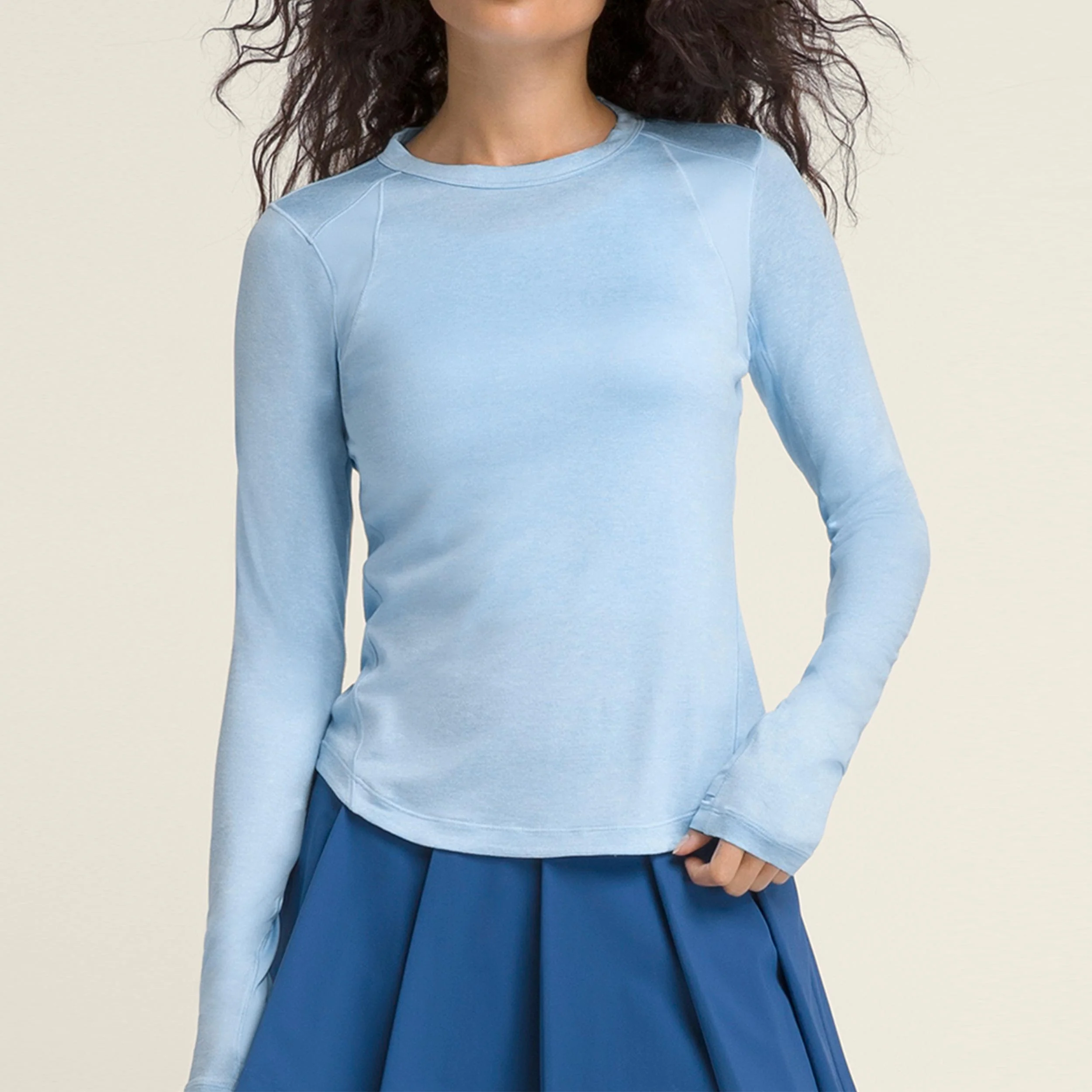 W All Day Long Sleeve Haut manches longues -bleu